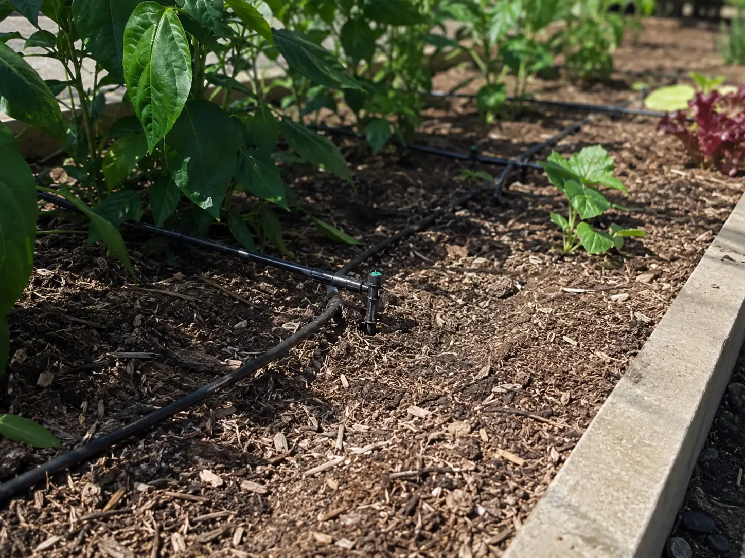 Drip irrigation for garden beds and flower beds in Oakland, CA