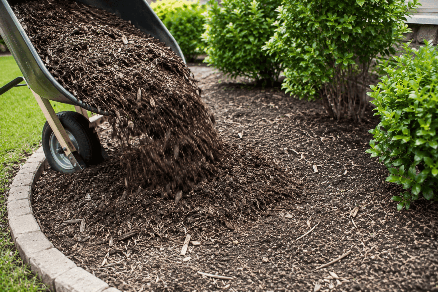 Mulch replacement and landscape mulch installation